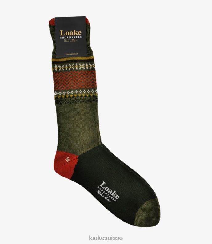 accessoires Loake arran chaussettes olive JR680244