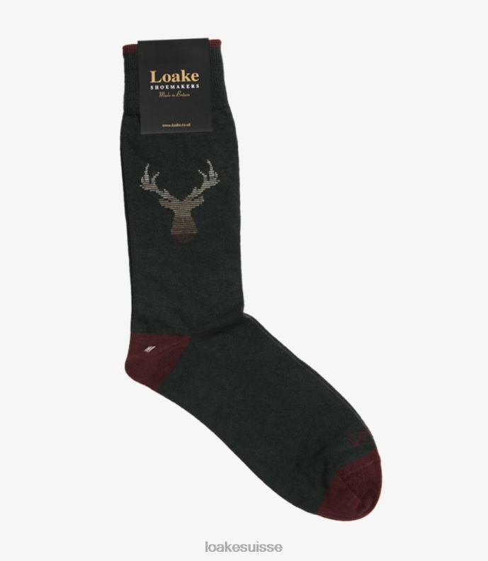 accessoires Loake cerf chaussettes vert JR680250
