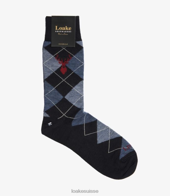 accessoires Loake losanges chaussettes marine JR680254