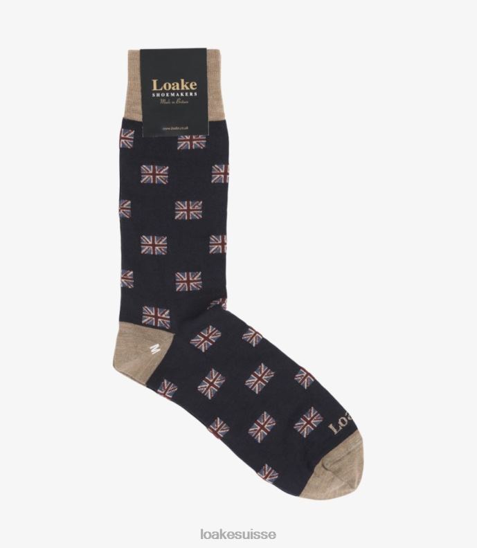 accessoires Loake union jack chaussettes marine JR680265