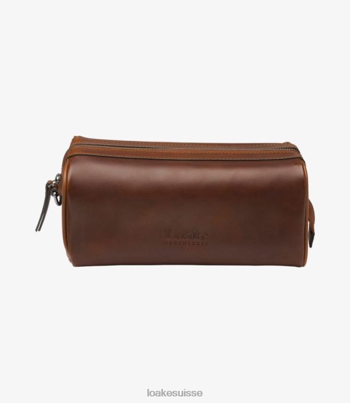 cuir Loake trousse de toilette thames brun JR680227