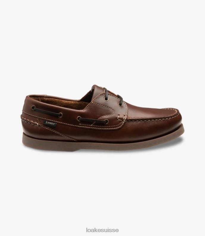 Chaussure bateau Loake Lymington marron foncé JR68077