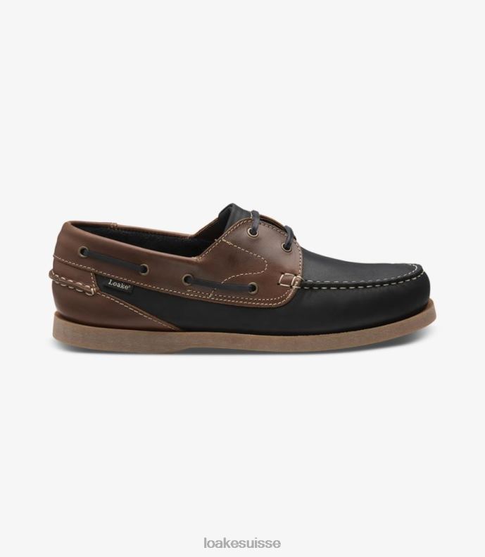 Chaussure bateau Loake Lymington nubuck marron marine JR68076